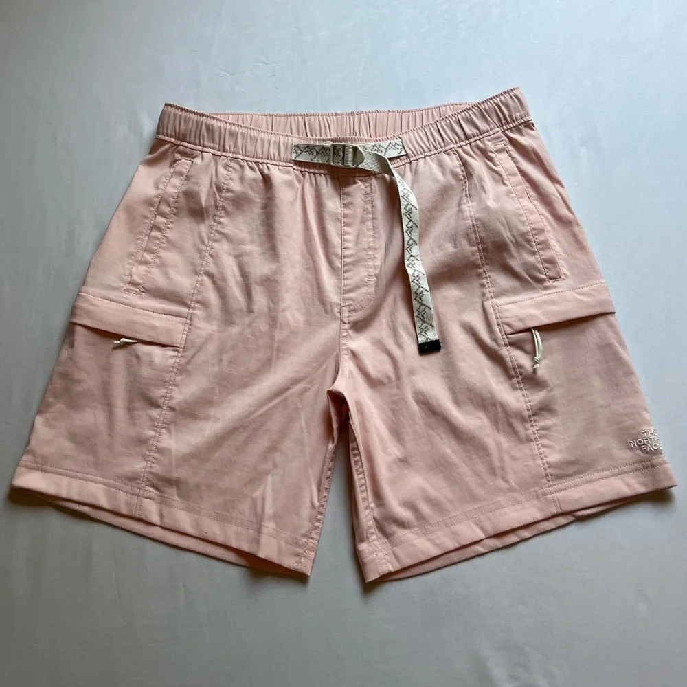 THE NORTH FACE light‎ pink mens nylon elastane belted athletic hiking shorts
